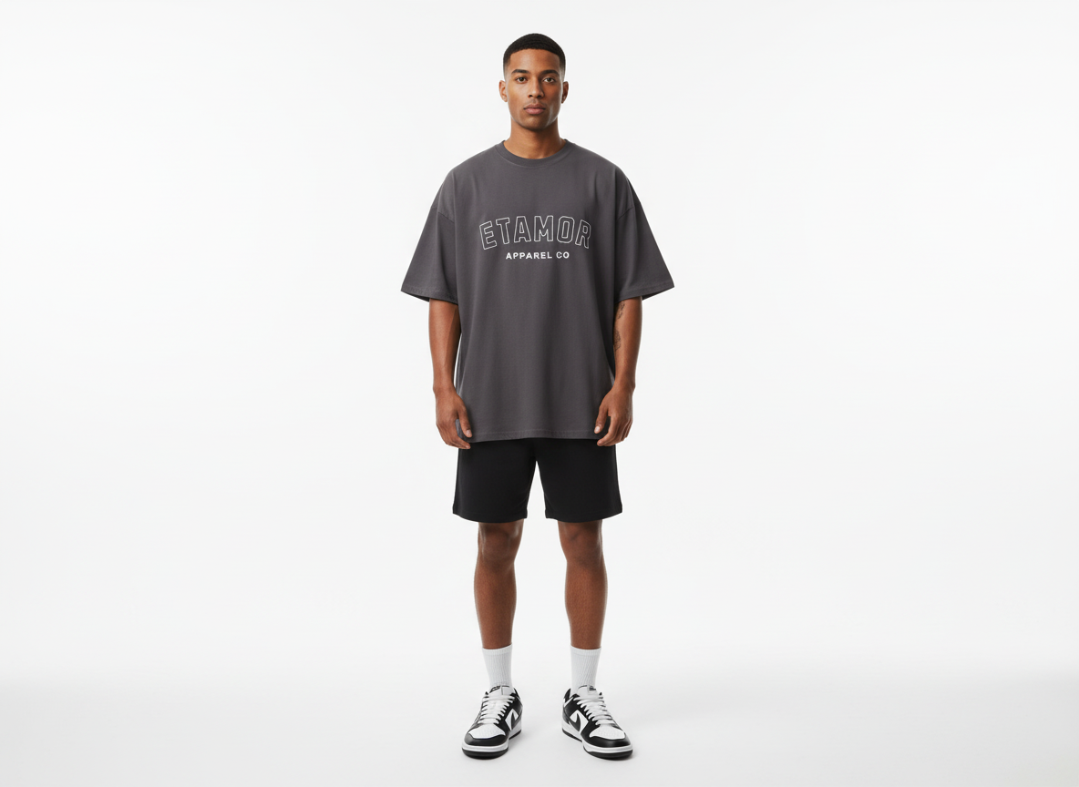 ETAMOR Loose Drop Shoulder Tee